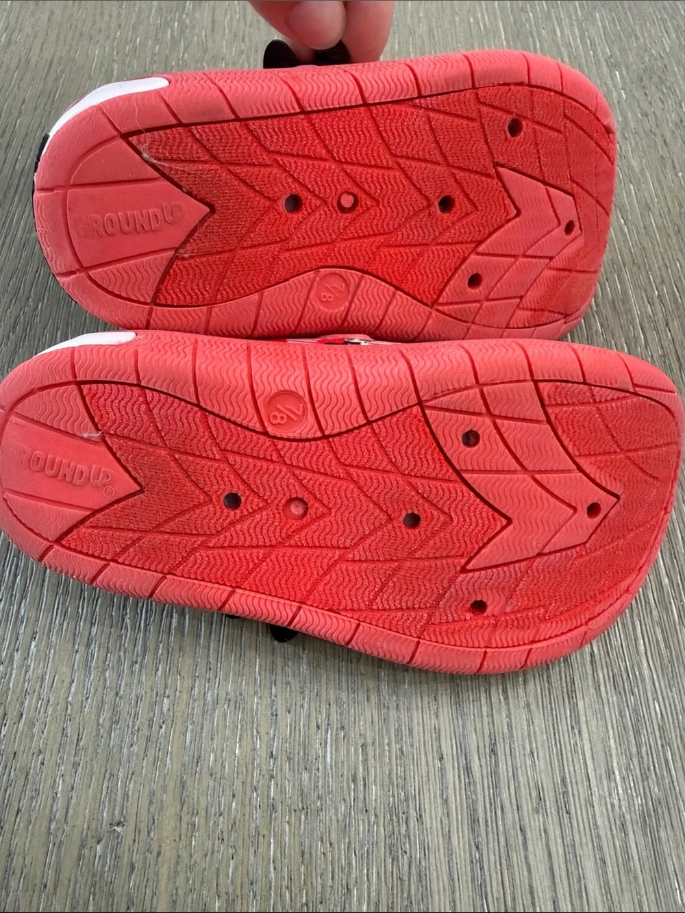 Red Minnie Mouse Kids Slip-On Water Shoes with Adjustable Strap